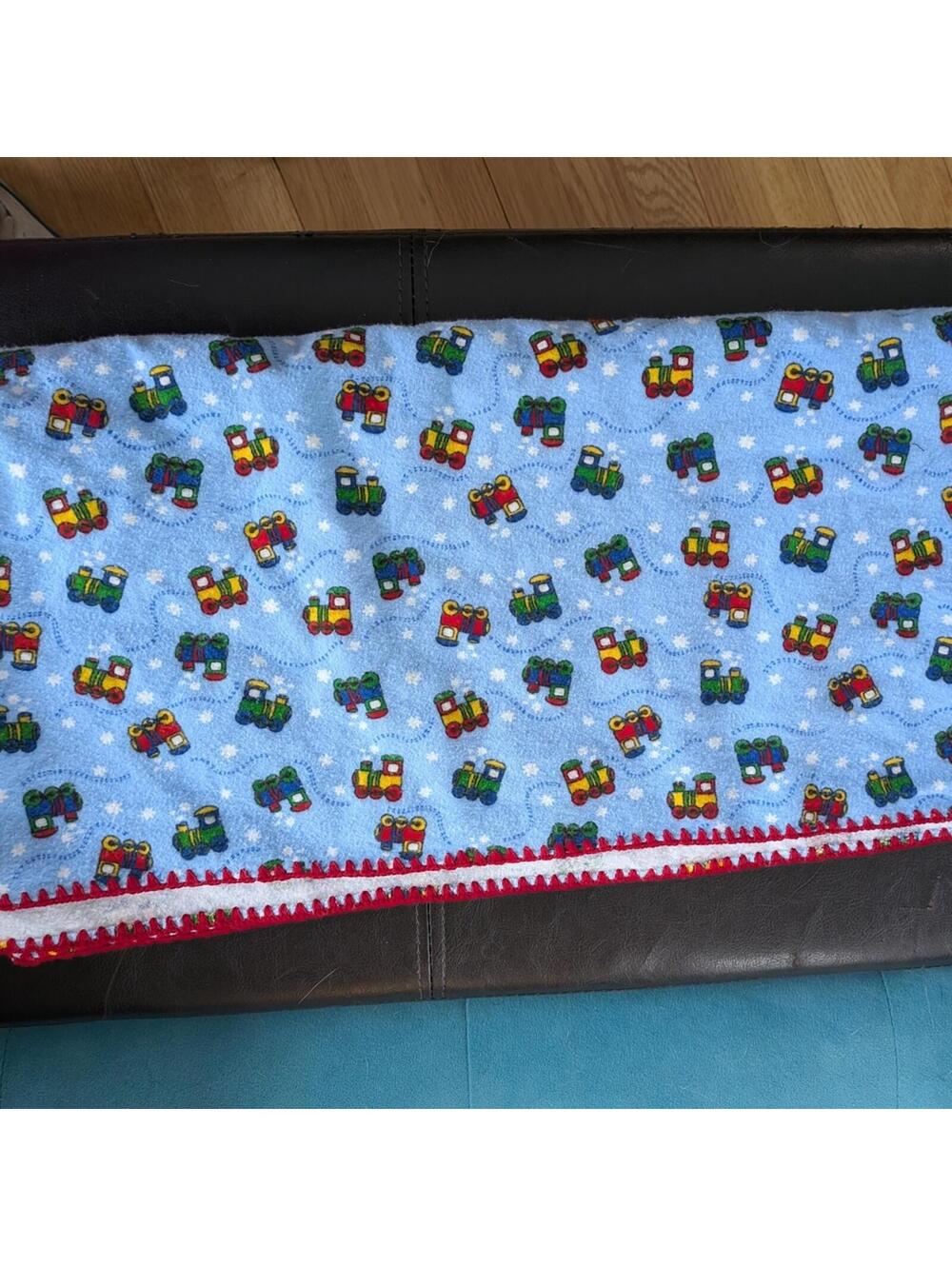 Vintage Baby Blanket Trains Heirloom Grandmacore cottagecore Nostalgic 80s Snugg